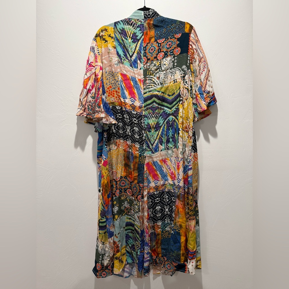 Free People Violet Printer Duster - Multicolor Bohemian Kimono - Size Small - Picture 2 of 4